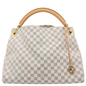 Louis Vuitton Artsy MM Damier Azur Hobo Bag White